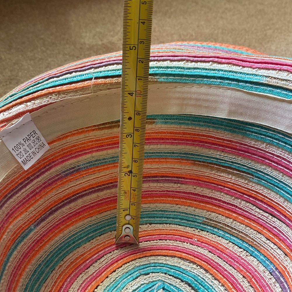 Colorful Wide Paper Brim Sun Hat - Picture 13 of 14